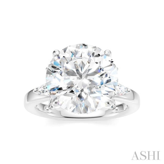 ASHI Round Shape Semi-Mount Diamond Engagement Ring 198B3PPFHWG-SM-RD5