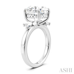 ASHI Round Shape Semi-Mount Diamond Engagement Ring 198B3PPFHWG-SM-RD5