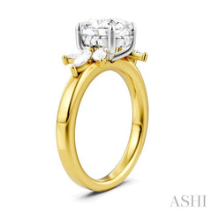 ASHI Oval Shape Semi-Mount Diamond Engagement Ring 198B3PPFHYW-SM-OV2