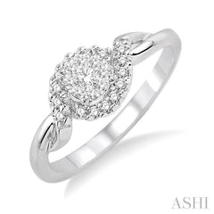 ASHI Round Shape Halo Lovebright Diamond Engagement Ring 19997PPFVWG-LE