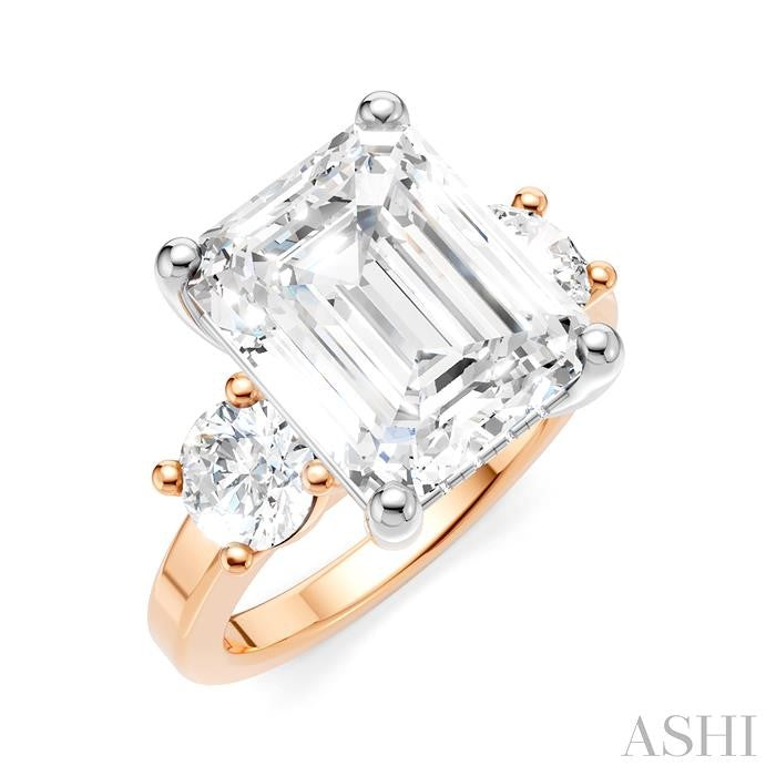 ASHI Emerald Shape Semi-Mount Diamond Engagement Ring 199A1PPFHPW-SM-EM4