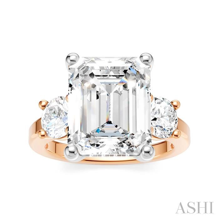 ASHI Emerald Shape Semi-Mount Diamond Engagement Ring 199A1PPFHPW-SM-EM4