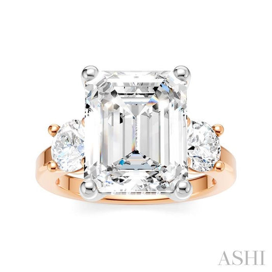 ASHI Emerald Shape Semi-Mount Diamond Engagement Ring 199A1PPFHPW-SM-EM4