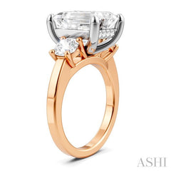 ASHI Emerald Shape Semi-Mount Diamond Engagement Ring 199A1PPFHPW-SM-EM4