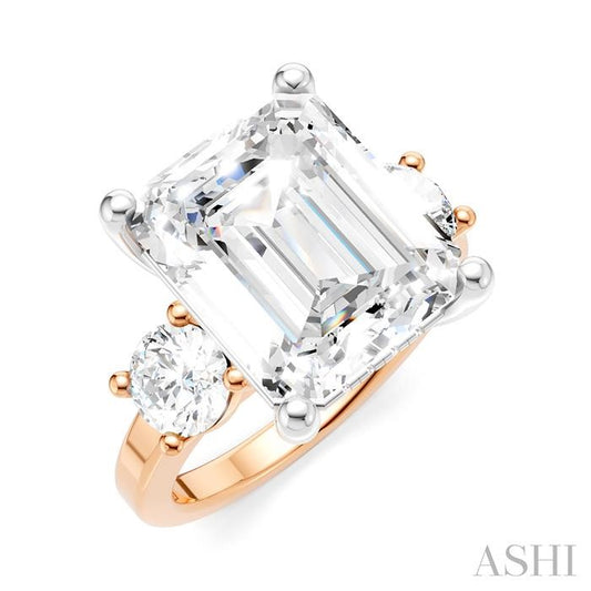 ASHI Emerald Shape Semi-Mount Diamond Engagement Ring 199A1PPFHPW-SM-EM5