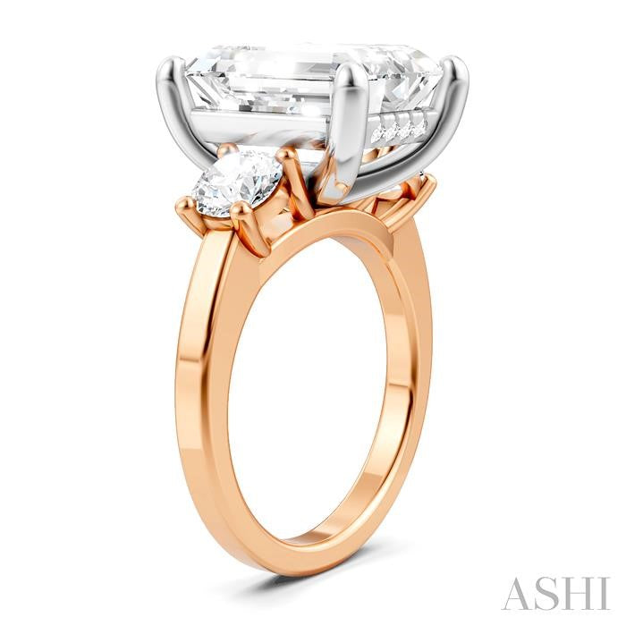 ASHI Emerald Shape Semi-Mount Diamond Engagement Ring 199A1PPFHPW-SM-EM5