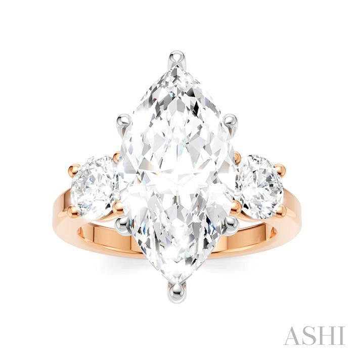 ASHI Marquise Shape Semi-Mount Diamond Engagement Ring 199A1PPFHPW-SM-MQ4