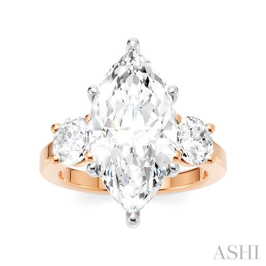 ASHI Marquise Shape Semi-Mount Diamond Engagement Ring 199A1PPFHPW-SM-MQ4
