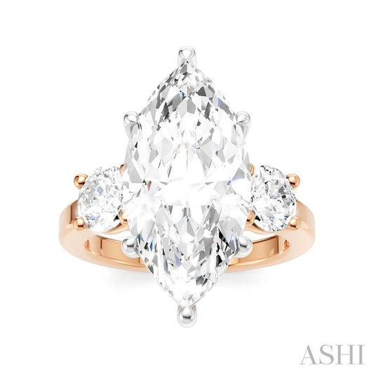 ASHI Marquise Shape Semi-Mount Diamond Engagement Ring 199A1PPFHPW-SM-MQ5