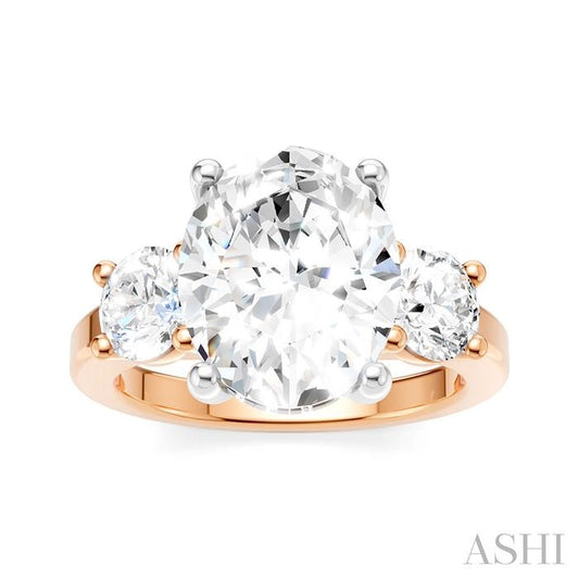 ASHI Oval Shape Semi-Mount Diamond Engagement Ring 199A1PPFHPW-SM-OV4