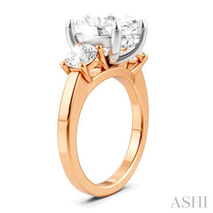 ASHI Oval Shape Semi-Mount Diamond Engagement Ring 199A1PPFHPW-SM-OV4