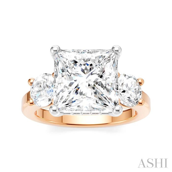 ASHI Princess Shape Semi-Mount Diamond Engagement Ring 199A1PPFHPW-SM-PN4