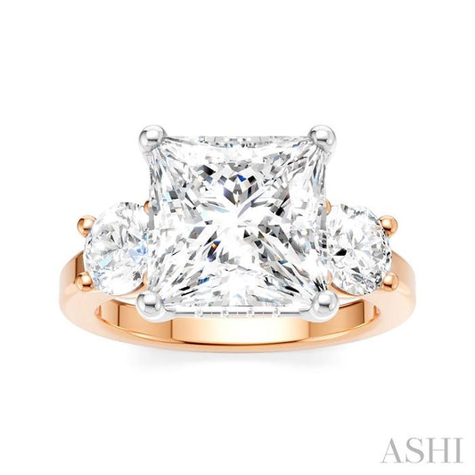 ASHI Princess Shape Semi-Mount Diamond Engagement Ring 199A1PPFHPW-SM-PN4