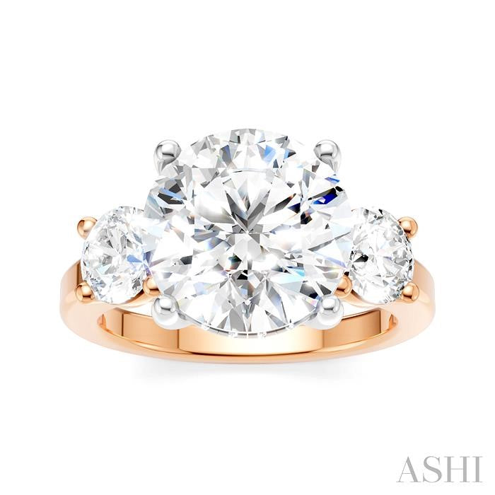 ASHI Round Shape Past Present & Future Semi-Mount Diamond Engagement Ring 199A1PPFHPW-SM-RD4