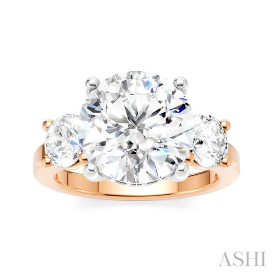 ASHI Round Shape Past Present & Future Semi-Mount Diamond Engagement Ring 199A1PPFHPW-SM-RD4