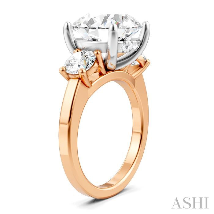 ASHI Round Shape Past Present & Future Semi-Mount Diamond Engagement Ring 199A1PPFHPW-SM-RD5