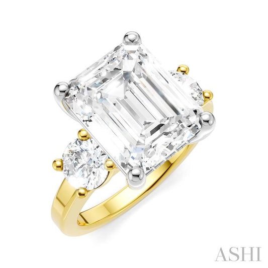 ASHI Emerald Shape Semi-Mount Diamond Engagement Ring 199A1PPFHYW-SM-EM4