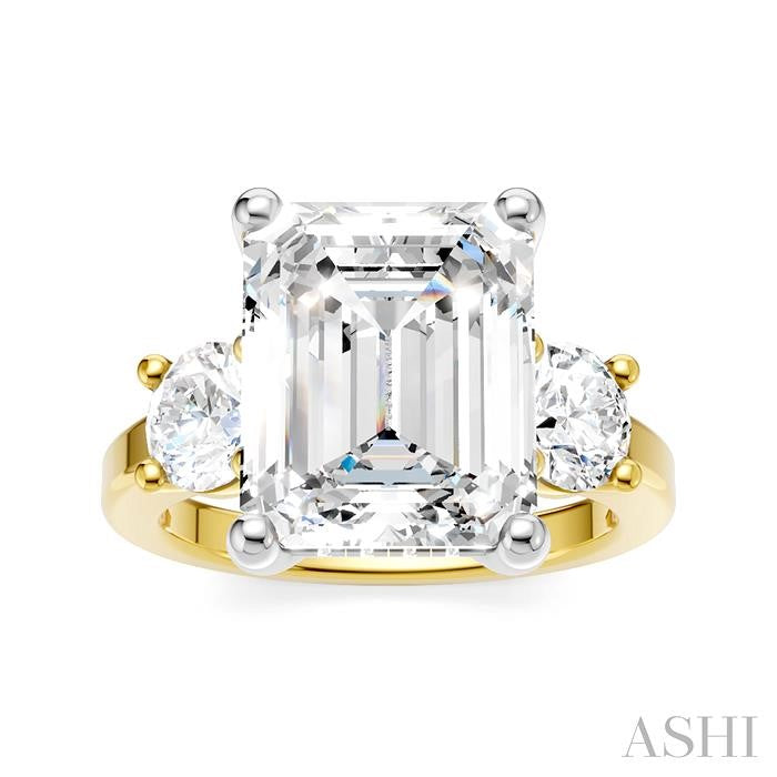 ASHI Emerald Shape Semi-Mount Diamond Engagement Ring 199A1PPFHYW-SM-EM4