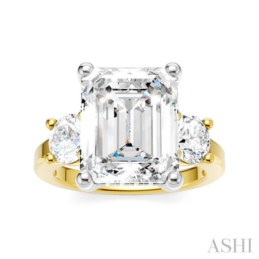 ASHI Emerald Shape Semi-Mount Diamond Engagement Ring 199A1PPFHYW-SM-EM4