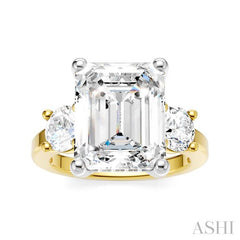 ASHI Emerald Shape Semi-Mount Diamond Engagement Ring 199A1PPFHYW-SM-EM4