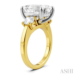 ASHI Emerald Shape Semi-Mount Diamond Engagement Ring 199A1PPFHYW-SM-EM4