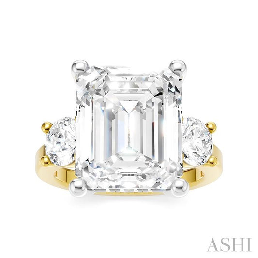 ASHI Emerald Shape Semi-Mount Diamond Engagement Ring 199A1PPFHYW-SM-EM5