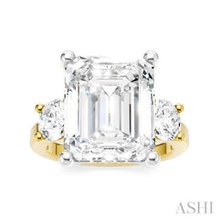 ASHI Emerald Shape Semi-Mount Diamond Engagement Ring 199A1PPFHYW-SM-EM5