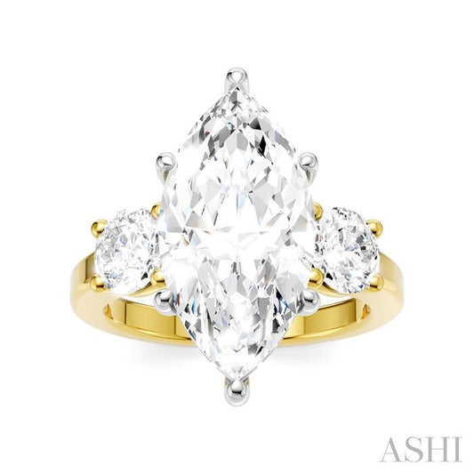 ASHI Marquise Shape Semi-Mount Diamond Engagement Ring 199A1PPFHYW-SM-MQ4