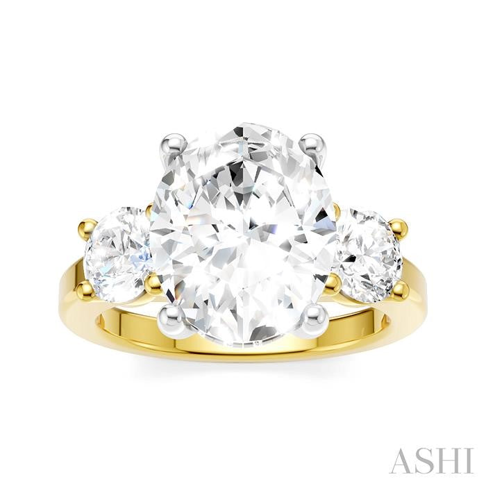 ASHI Oval Shape Semi-Mount Diamond Engagement Ring 199A1PPFHYW-SM-OV4