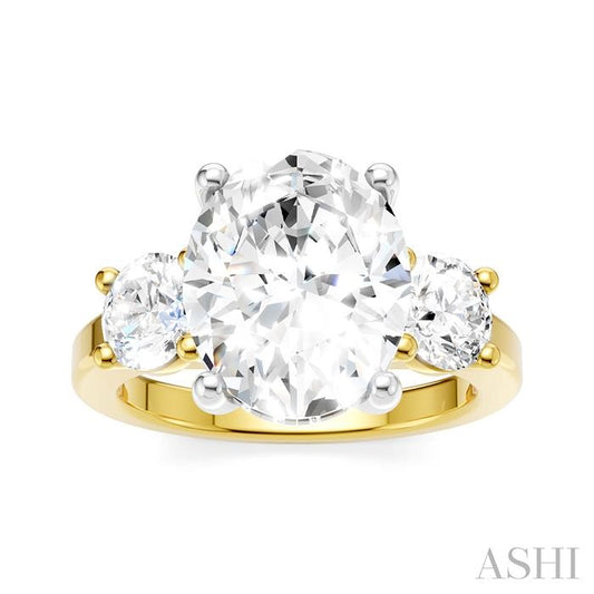 ASHI Oval Shape Semi-Mount Diamond Engagement Ring 199A1PPFHYW-SM-OV4