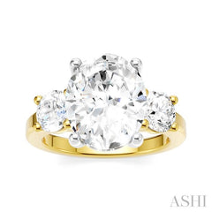 ASHI Oval Shape Semi-Mount Diamond Engagement Ring 199A1PPFHYW-SM-OV4