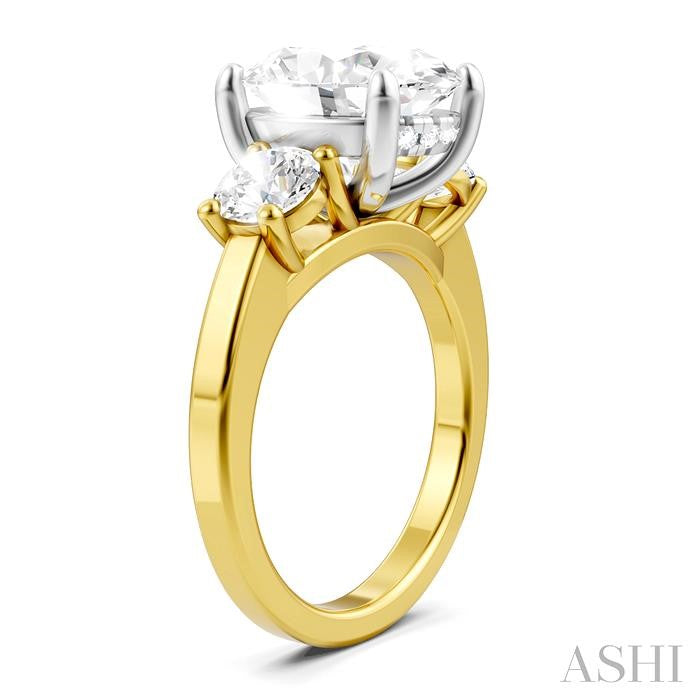 ASHI Oval Shape Semi-Mount Diamond Engagement Ring 199A1PPFHYW-SM-OV4