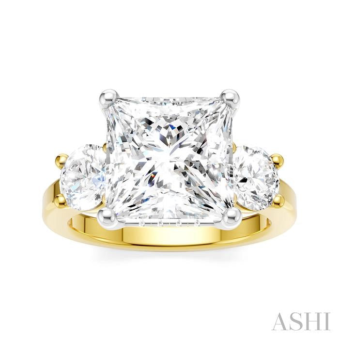 ASHI Princess Shape Semi-Mount Diamond Engagement Ring 199A1PPFHYW-SM-PN4