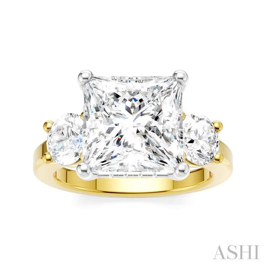 ASHI Princess Shape Semi-Mount Diamond Engagement Ring 199A1PPFHYW-SM-PN4