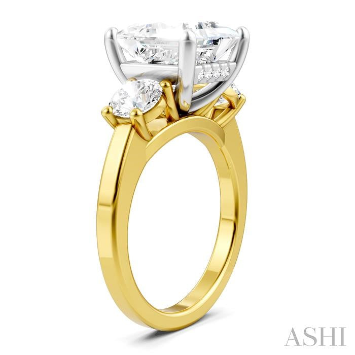 ASHI Princess Shape Semi-Mount Diamond Engagement Ring 199A1PPFHYW-SM-PN4
