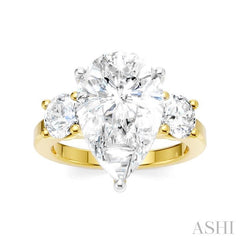 ASHI Pear Shape Semi-Mount Diamond Engagement Ring 199A1PPFHYW-SM-PR4