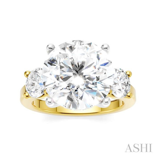 ASHI Round Shape Past Present & Future Semi-Mount Diamond Engagement Ring 199A1PPFHYW-SM-RD5