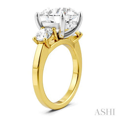 ASHI Round Shape Past Present & Future Semi-Mount Diamond Engagement Ring 199A1PPFHYW-SM-RD5
