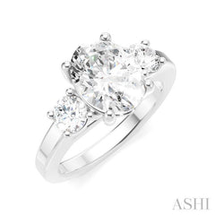 ASHI Oval Shape Semi-Mount Diamond Engagement Ring 199A3PPFHWG-SM-OV2