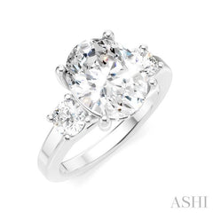ASHI Oval Shape Semi-Mount Diamond Engagement Ring 199A3PPFHWG-SM-OV3