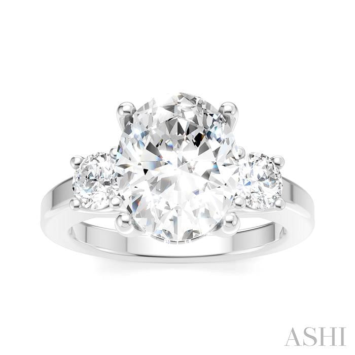 ASHI Oval Shape Semi-Mount Diamond Engagement Ring 199A3PPFHWG-SM-OV3