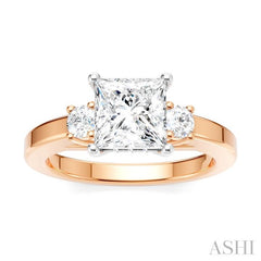 ASHI Princess Shape Semi-Mount Diamond Engagement Ring 199A6PPFHPW-SM-PN1