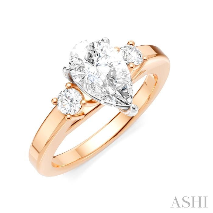 ASHI Pear Shape Semi-Mount Diamond Engagement Ring 199A6PPFHPW-SM-PR1