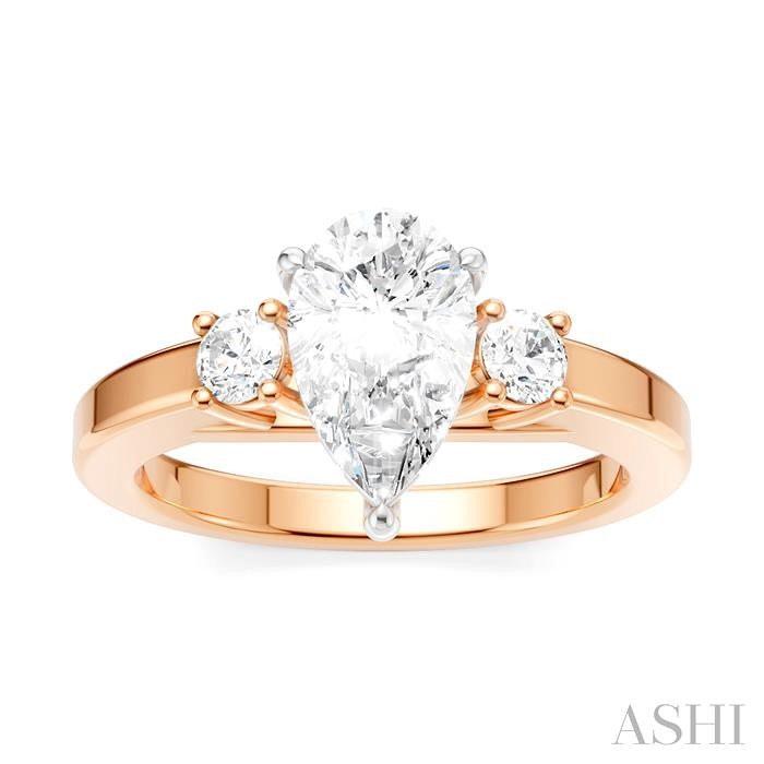 ASHI Pear Shape Semi-Mount Diamond Engagement Ring 199A6PPFHPW-SM-PR1