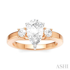ASHI Pear Shape Semi-Mount Diamond Engagement Ring 199A6PPFHPW-SM-PR1