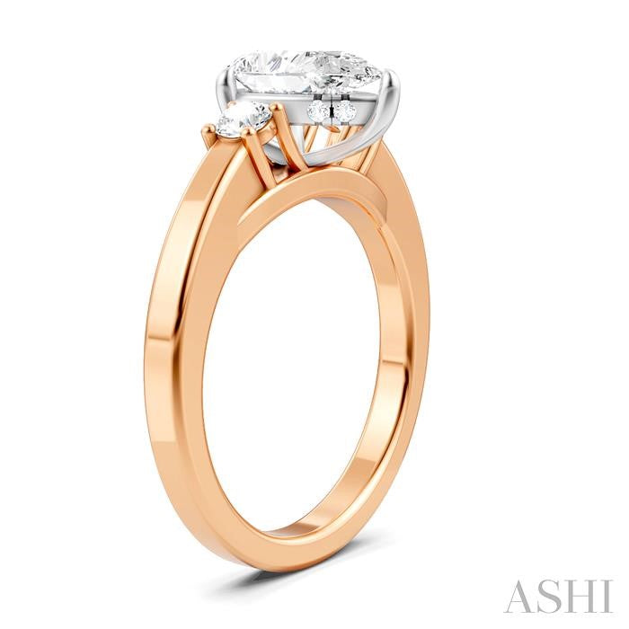 ASHI Pear Shape Semi-Mount Diamond Engagement Ring 199A6PPFHPW-SM-PR1