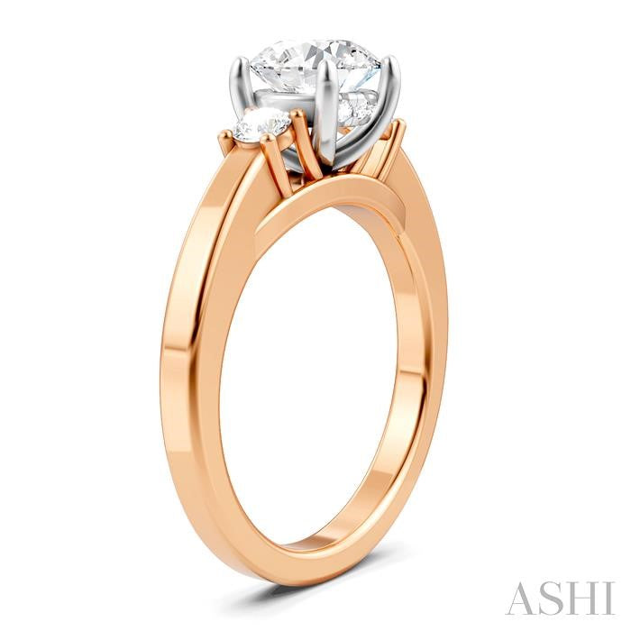 ASHI Round Shape Past Present & Future Semi-Mount Diamond Engagement Ring 199A6PPFHPW-SM-RD1