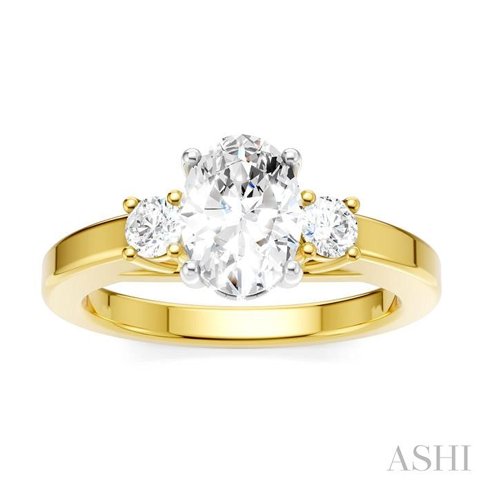 ASHI Oval Shape Semi-Mount Diamond Engagement Ring 199A6PPFHYW-SM-OV1