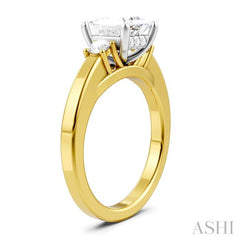 ASHI Princess Shape Semi-Mount Diamond Engagement Ring 199A6PPFHYW-SM-PN1