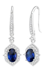 Parkplace Jewelers Oval Shape Gemstone & Halo Diamond Earrings 58555PPFHERSPWG